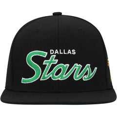 Dallas Stars Mitchell & Ness Core Team Script 2.0 Snapback Hat - Black - NHL