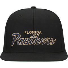 Florida Panthers Mitchell & Ness Core Team Script 2.0 Snapback Hat - Black - NHL
