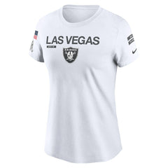Las Vegas Raiders Women's 2024 Salute To Service Legend Performance T-Shirt White | Nike for Sale