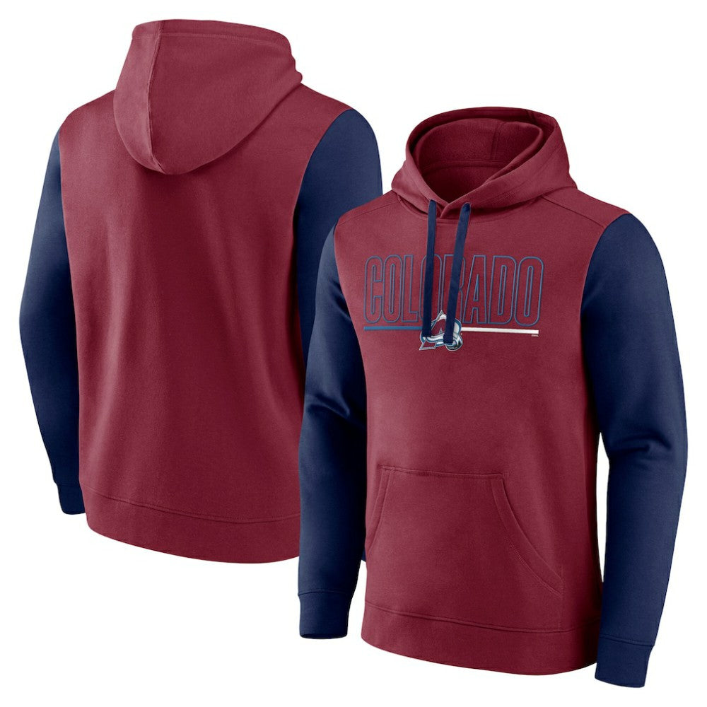 Colorado Avalanche Logo Athletic Deliver Fleece Pullover Hoodie - Burgundy - NHL