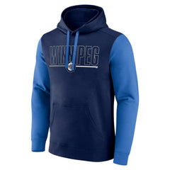 Winnipeg Jets Logo Athletic Deliver Fleece Pullover Hoodie - Navy - NHL