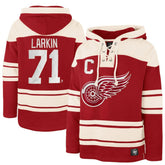 Dylan Larkin Detroit Red Wings '47 Captain Patch Player Name & Number Lacer Pullover Hoodie - Red - NHL