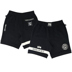 Brooklyn Nets NBA x Two Hype Unisex Culture & Hoops Premium Classic Fleece Shorts - Black - NBA