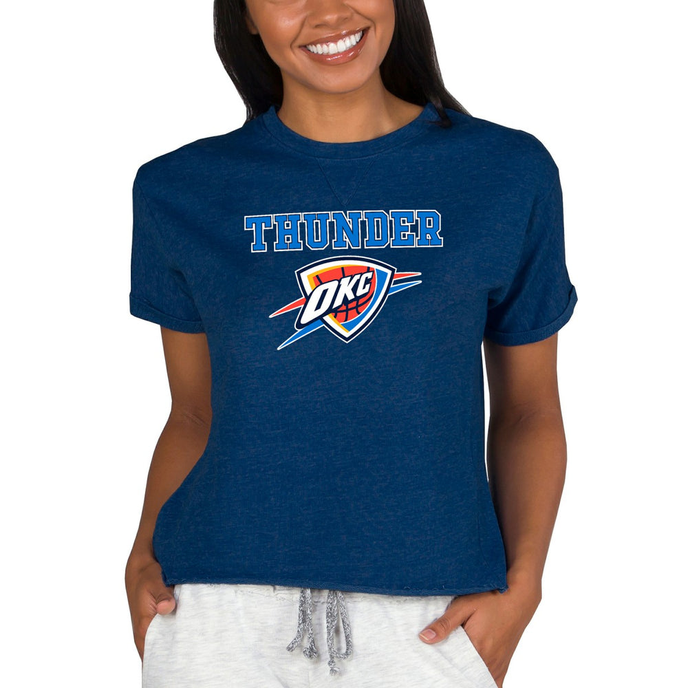 Oklahoma City Thunder Concepts Sport NBA Women's Concepts Mainstream Terry SS Top Navy - NBA