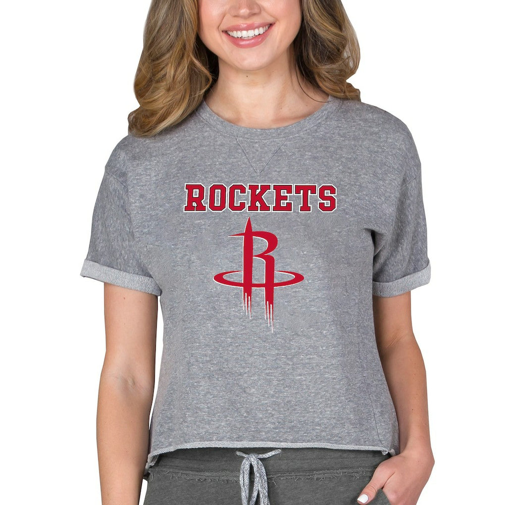 Houston Rockets Concepts Sport NBA Women's Concepts Mainstream Terry SS Top Gray - NBA