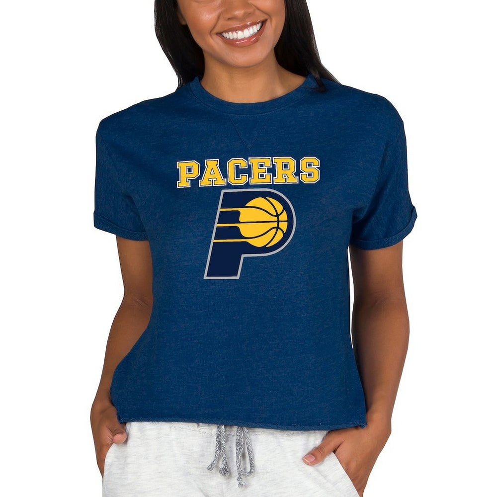 Indiana Pacers Concepts Sport NBA Women's Concepts Mainstream Terry SS Top Navy - NBA