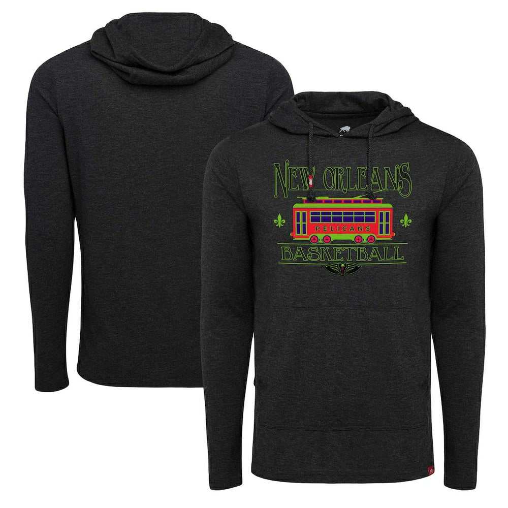 New Orleans Pelicans Sportiqe Unisex City Edition Rowan Lightweight Tri-Blend Pullover Hoodie Heather Black - NBA