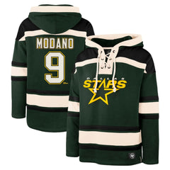 Mike Modano Dallas Stars '47 Retired Player Name & Number Lacer Pullover Hoodie - Green - NHL