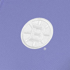 Boston Bruins Antigua Women's White Logo Finish Quarter-Zip Top - Heather Purple - NHL
