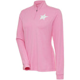 Dallas Stars Antigua Women's White Logo Mentor Quarter-Zip Jacket - Pink - NHL