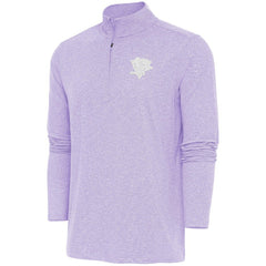 Pittsburgh Penguins Antigua White Logo Hunk Quarter-Zip Pullover - Lavender - NHL
