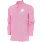 Pittsburgh Penguins Antigua White Logo Hunk Quarter-Zip Pullover - Pink - NHL