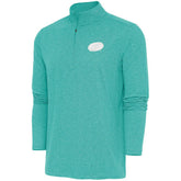 Carolina Hurricanes Antigua White Logo Hunk Quarter-Zip Pullover - Heather Aqua - NHL