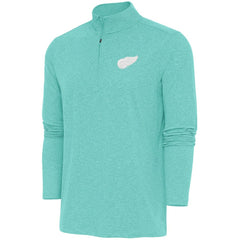 Detroit Red Wings Antigua White Logo Hunk Quarter-Zip Pullover - Mint - NHL