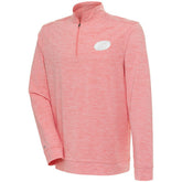 Carolina Hurricanes Antigua White Logo Bright Quarter-Zip Pullover - Coral - NHL