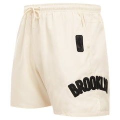 Brooklyn Nets Pro Standard Triple Tonal Woven Shorts Cream - NBA