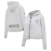 Brooklyn Nets Pro Standard Women's Triple Tonal Full-Zip Hoodie Heather Gray - NBA