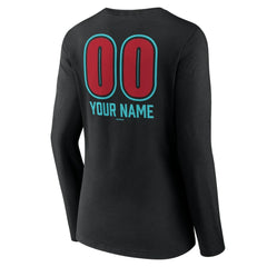 Arizona Diamondbacks Women's Personalized Name & Number Fastball Long Sleeve V-Neck T-Shirt - MLB