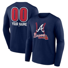 Atlanta Braves Personalized Name & Number Fastball Long Sleeve T-Shirt - MLB
