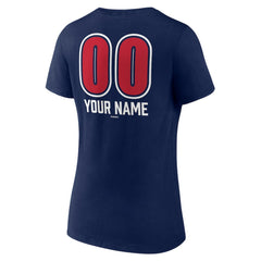 Atlanta Braves Women's Personalized Name & Number Fastball V-Neck T-Shirt - MLB