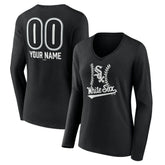 Chicago White Sox Women's Personalized Name & Number Fastball Long Sleeve V-Neck T-Shirt - MLB