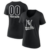 Chicago White Sox Women's Personalized Name & Number Fastball V-Neck T-Shirt - MLB