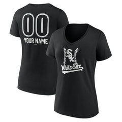 Chicago White Sox Women's Personalized Name & Number Fastball V-Neck T-Shirt - MLB