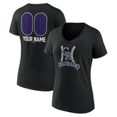 Colorado Rockies Women's Personalized Name & Number Fastball V-Neck T-Shirt - MLB