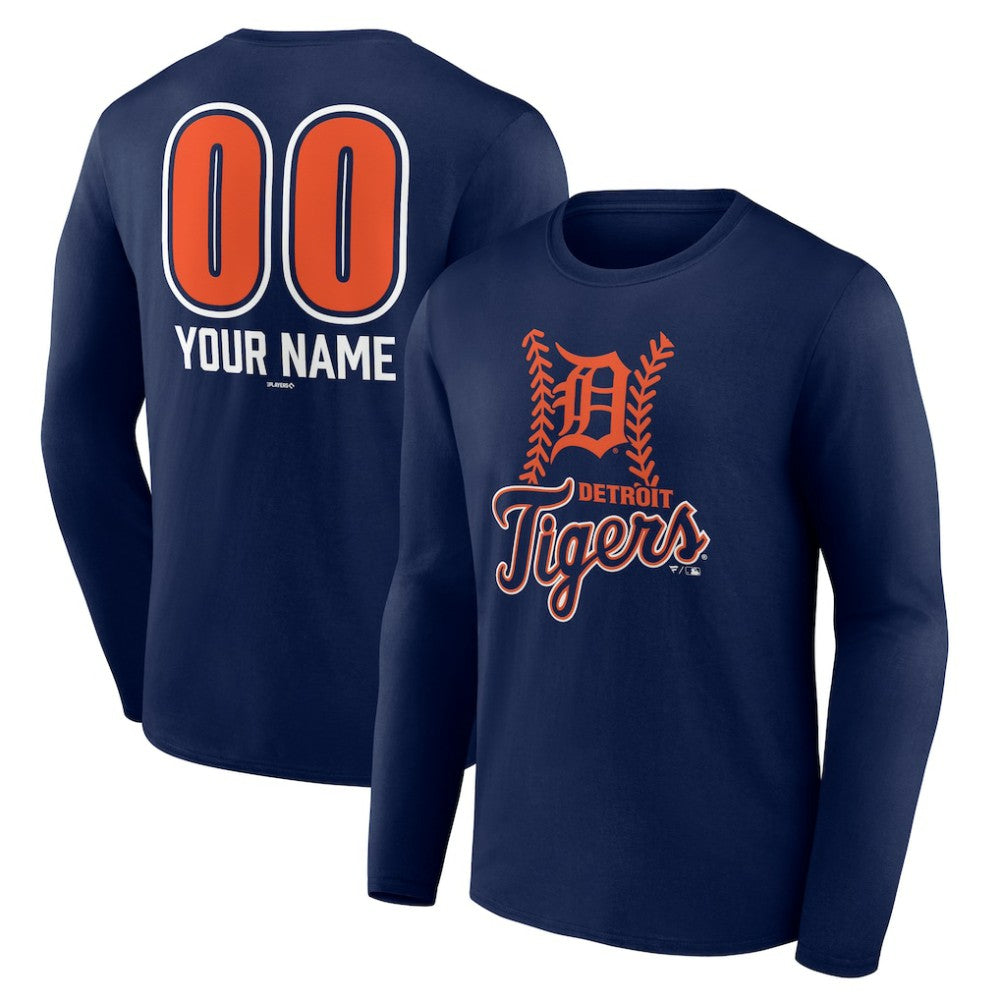 Detroit Tigers Personalized Name & Number Fastball Long Sleeve T-Shirt - MLB