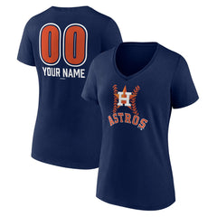 Houston Astros Women's Personalized Name & Number Fastball V-Neck T-Shirt - MLB