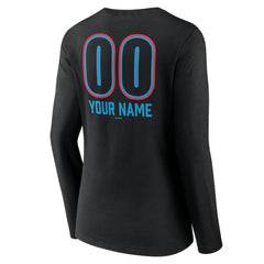 Miami Marlins Women's Personalized Name & Number Fastball Long Sleeve V-Neck T-Shirt - MLB