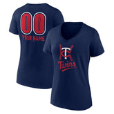 Minnesota Twins Women's Personalized Name & Number Fastball V-Neck T-Shirt - MLB