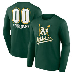 Athletics Personalized Name & Number Fastball Long Sleeve T-Shirt - MLB