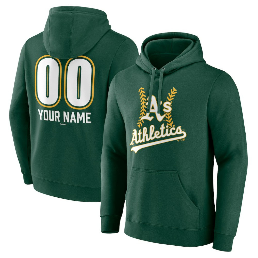 Athletics Personalized Name & Number Fastball Pullover Hoodie - MLB