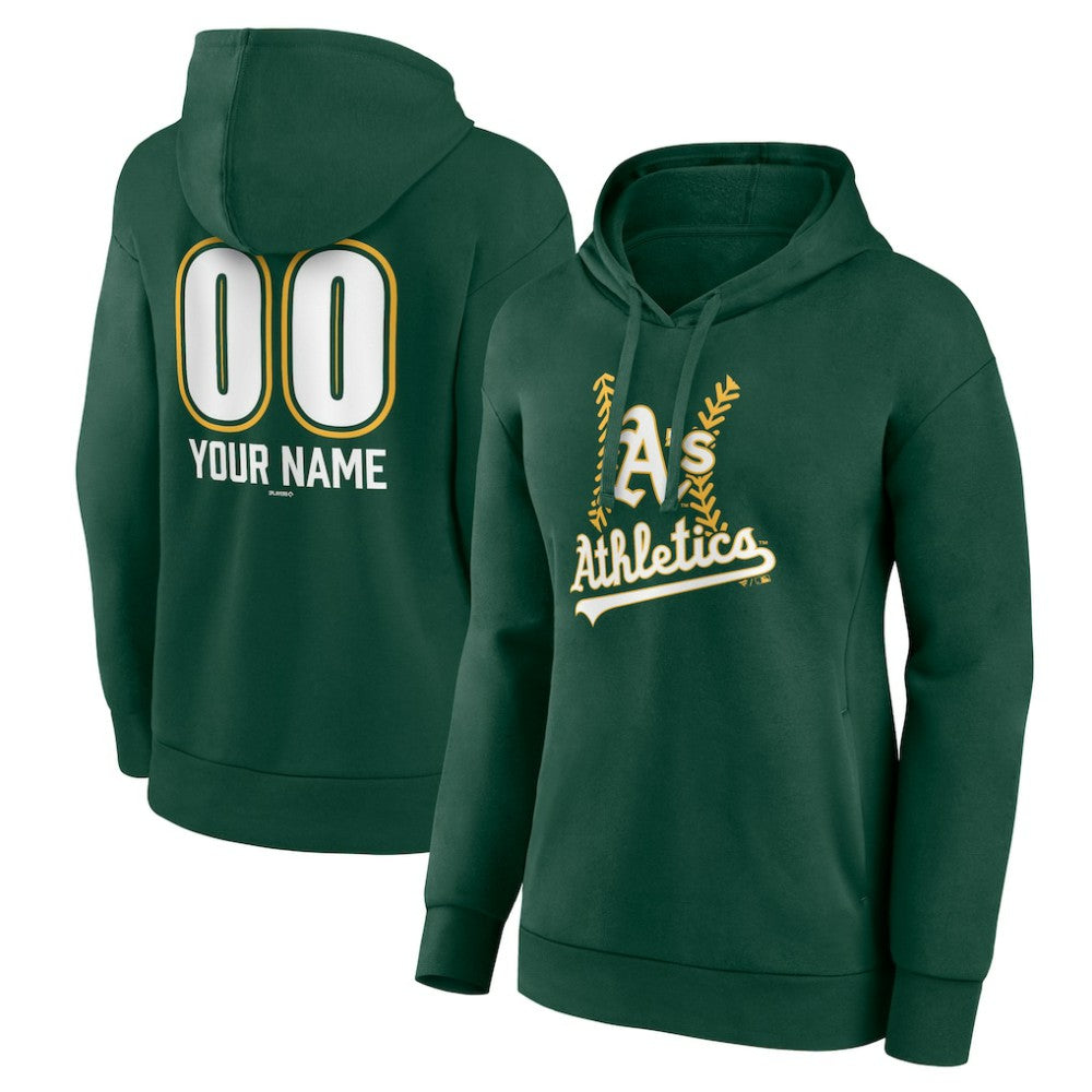 Athletics Women's Personalized Name & Number Fastball Pullover Hoodie - MLB
