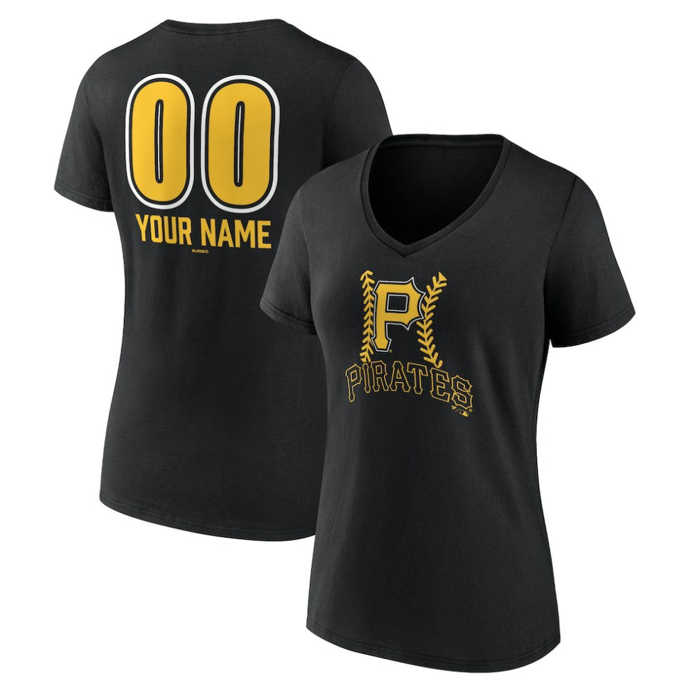 Pittsburgh Pirates Women's Personalized Name & Number Fastball V-Neck T-Shirt - MLB