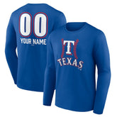 Texas Rangers Personalized Name & Number Fastball Long Sleeve T-Shirt - MLB