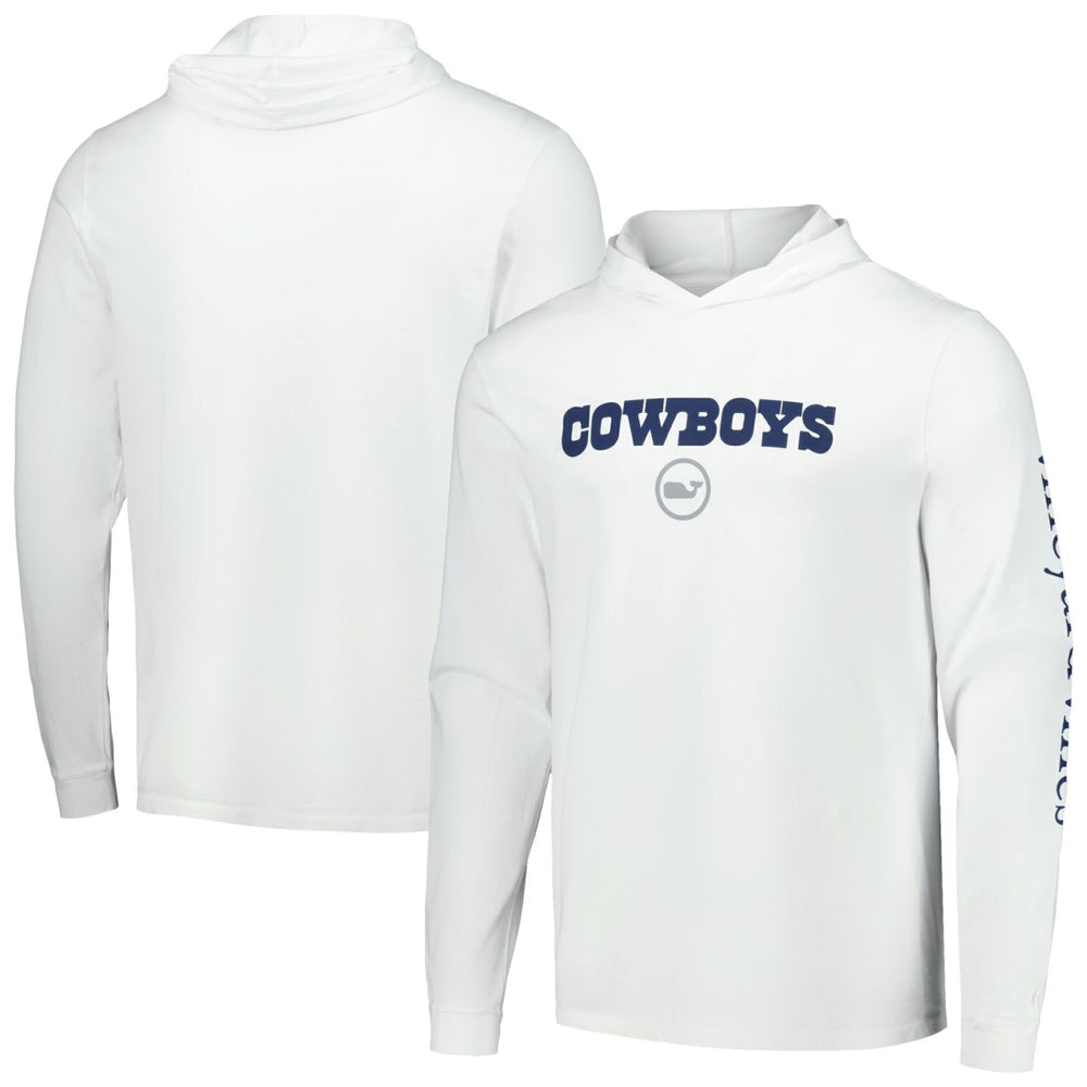 Dallas Cowboys Vineyard Vines Whale Dot Hoodie Long Sleeve T-Shirt White | NFL