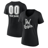 Los Angeles Dodgers Women's Personalized Name & Number Fastball V-Neck T-Shirt - MLB