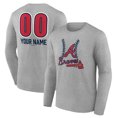 Atlanta Braves Personalized Name & Number Fastball Long Sleeve T-Shirt - MLB