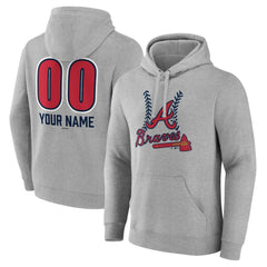 Atlanta Braves Personalized Name & Number Fastball Pullover Hoodie - MLB