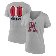 Boston Red Sox Women's Personalized Name & Number Fastball V-Neck T-Shirt - MLB