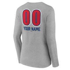 Chicago Cubs Women's Personalized Name & Number Fastball Long Sleeve V-Neck T-Shirt - MLB