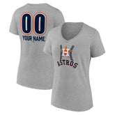 Houston Astros Women's Personalized Name & Number Fastball V-Neck T-Shirt - MLB