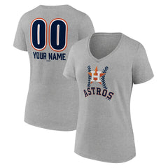 Houston Astros Women's Personalized Name & Number Fastball V-Neck T-Shirt - MLB