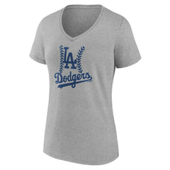 Los Angeles Dodgers Women's Personalized Name & Number Fastball V-Neck T-Shirt - MLB