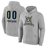 Milwaukee Brewers Personalized Name & Number Fastball Pullover Hoodie - MLB
