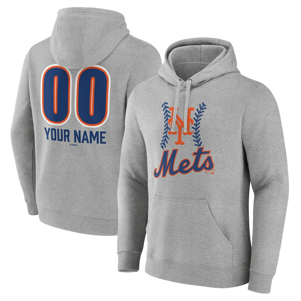 New York Mets Personalized Name & Number Fastball Pullover Hoodie - MLB
