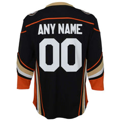 Anaheim Ducks Youth Home Replica Custom Jersey - Black - NHL