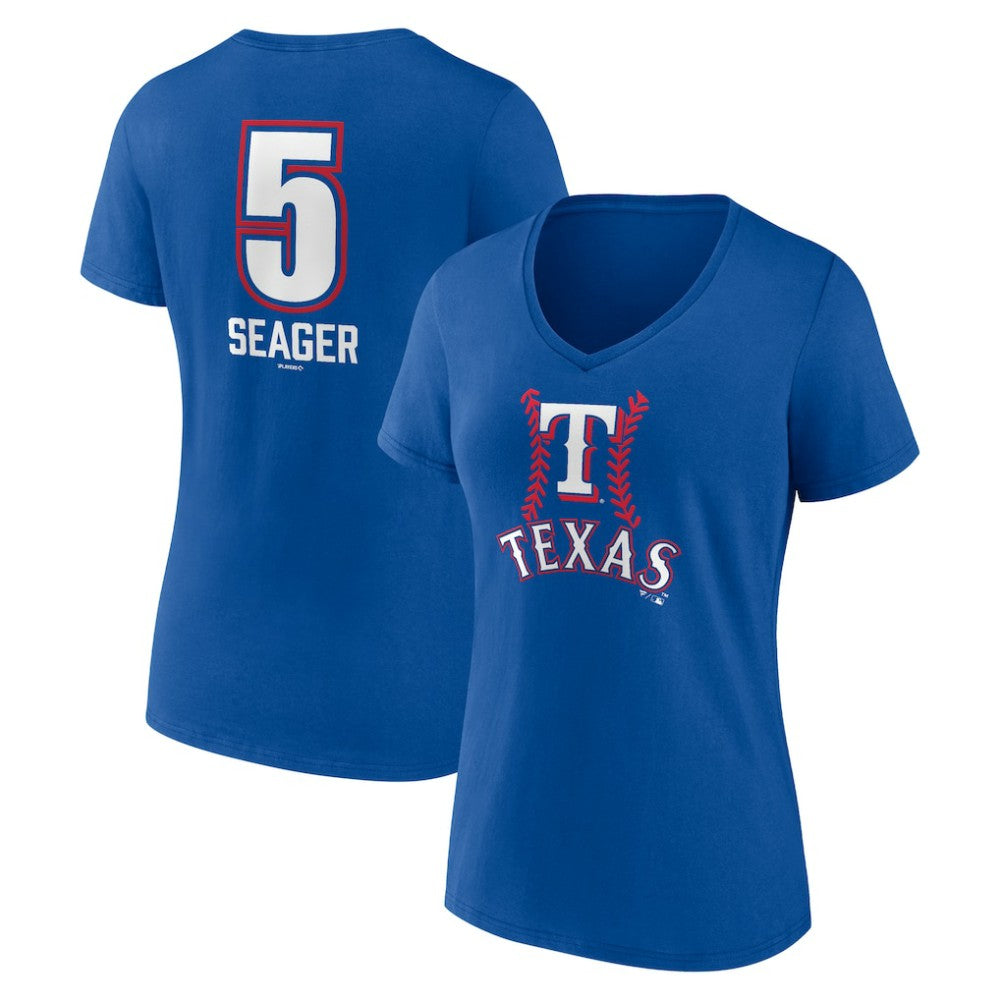 Corey Seager Texas Rangers Women's Fastball Player Name & Number V-Neck T-Shirt - MLB